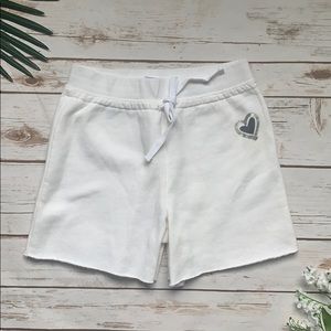 Girls White Drawstring Sweat Shorts Size 12